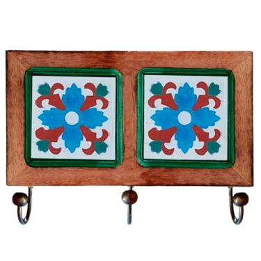 Imagem de Cabideiro De Parede Rustico Ladrilho Hidraulico Para Roupas Bolsas Chaves (i2)