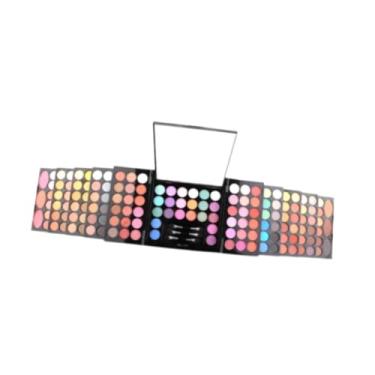 Imagem de Milageto Conjunto de maquiagem estojo de maquiagem brilhante à prova d'água com 3 sobrancelhas em pó sombra kit completo para uso diário festa palco beleza