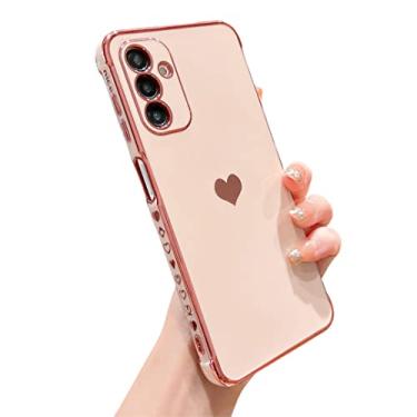 Imagem de phylla Capa para celular Samsung Galaxy A16 de 6,7 polegadas 5 g, capa luxuosa com estampa pequena lateral de coração de amor com proteção total para câmera de silicone macio à prova de choque