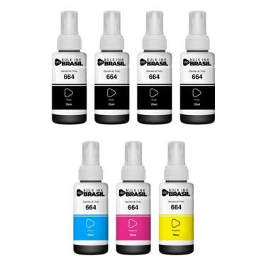 Imagem de KIT 07 tintas T664 compatível epson para impressora Jato de Tinta L455