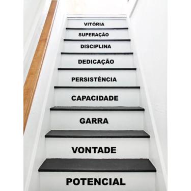 Imagem de Adesivo Decorativo de Para Escada ou Parede Frase Vitoria, Superação -