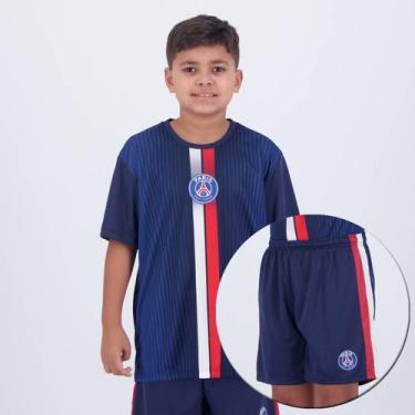 Imagem de Kit PSG Mini Craque Infantil Azul Marinho - Braziline, 12 ANOS