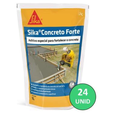 Imagem de Concreto Forte 1 Litro Sika Aditivo Plastificante 24 Unidades