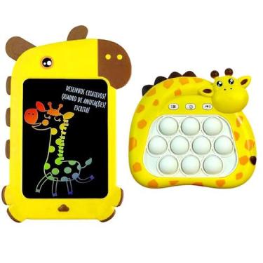 Imagem de Kit Especial de Girafa Lousa Mágica e Jogo Pop it Eletrônico Brinquedo
