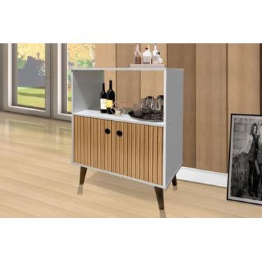 Imagem de Aparador / Balcão CAN Modelo Retrô Com Pés Palito 2 Portas Cor Branco 