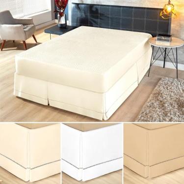 Imagem de Saia para cama box solteiro algodao p. palito + fácil ajuste - RG Shop