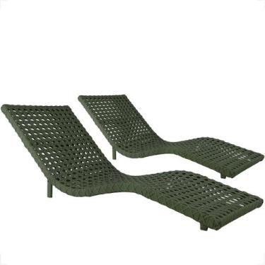 Imagem de Kit 2 Cadeiras Espreguiçadeiras Alumínio para Piscina Bogotá - Fexx Fi