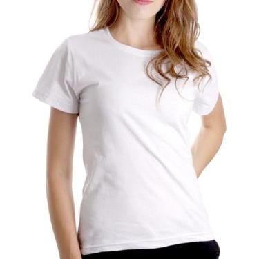 Imagem de Camiseta Feminina Baby Look Algodão Lisa Atacado Blusa - Vesttuario, G