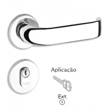 Imagem de Fechadura externa inox ip roseta redonda brava haga 1693b