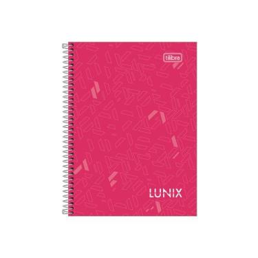 Imagem de Caderneta Espiral 1/8 Lunix 80 Folhas Pautadas - Tilibra, Rosa Escuro