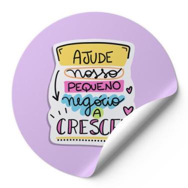 Imagem de Etiquetas Auto Colante Adesivos Redondos Ajude Nosso Pequeno Negócio A