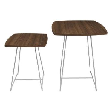 Imagem de Mesa Lateral Conjunto de Mesa de Canto Sofá Auxiliar Ursen - Genus Móv