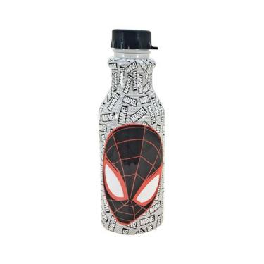 Imagem de Garrafinha de Água Infantil 500 ML Escolar Plasútil, Homem Aranha