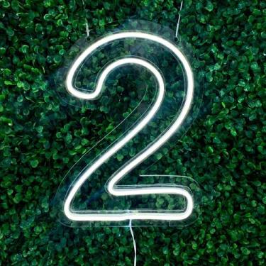 Imagem de Painel Led Neon Número Luminoso 2 Dois 60cm Decoração Festa - letreiro