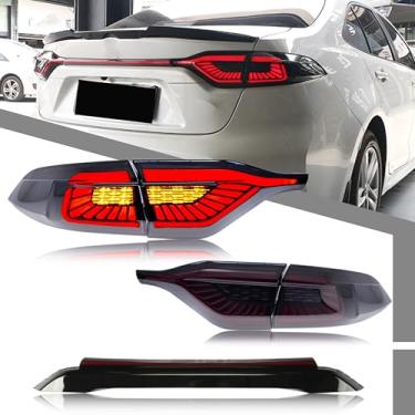 Imagem de Conjunto de luzes traseiras de LED com luz de porta-malas compatível com Toyota Corolla 2020-2024 Sedan Start-up Animação sequencial sequencial acessório para lâmpadas traseiras