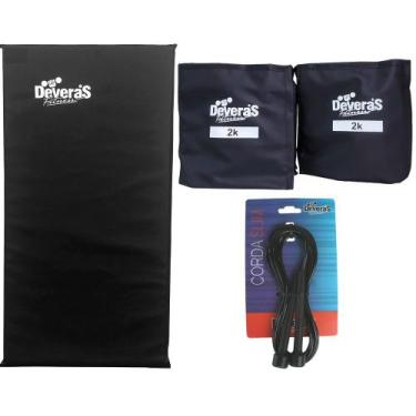 Imagem de Kit Acessorios para ginastica treino em casa corda de pular + peso per