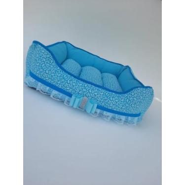 Imagem de Caminha Bella Quadrada Pet Cachorro e Gato Peuaty - Peauty Pet, Azul T