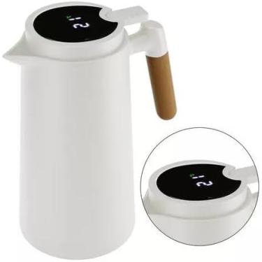 Imagem de Garrafa Térmica Termômetro Digital 1L 2943-2875 - Lyor, Branco