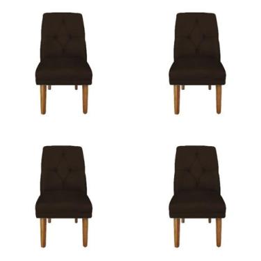 Imagem de Kit 4 Cadeiras De Jantar Helena material sintético Marrom Dominic Deco