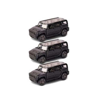 Imagem de Kit 3x Brinquedo Camionete Hammer Preta - AP TOYS