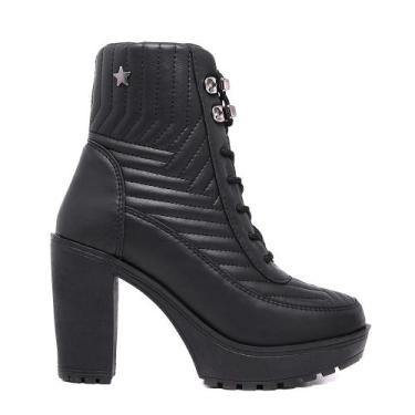 Imagem de Bota Coturno Cano Alto Confortável Solado Tratorado Feminino 11715 - G