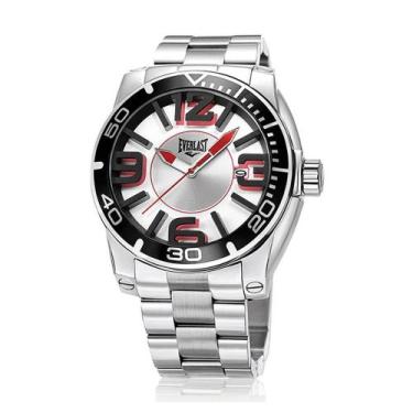 Imagem de Relógio Pulso Everlast Masculino Aço Calendário E542, Prata