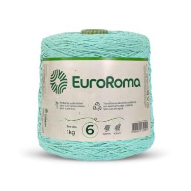 Imagem de  Barbante Colorido Euroroma 1kg Nº6 Crochê e Tricô, Verde água - 800
