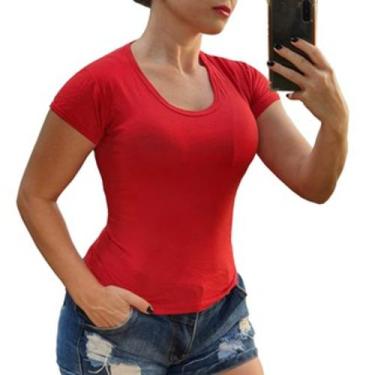 Imagem de Blusas Basicas Feminina Gola O Baby Look Moda Blusinhas P M G GG - MON