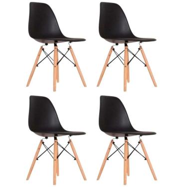 Imagem de Conjunto 4 Cadeiras Eames Eiffel Dkr Movescan Preta