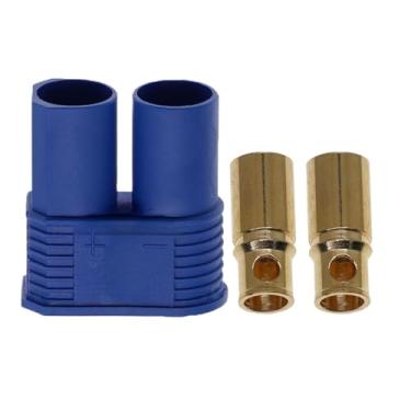 Imagem de 5 Peças Originais, Ec8, Plugue Banana Para Aeromodelismo, Cabo, Soldagem, 100a, Azul, Terminal Macho, Carcaça Feminina, Ul94vo, Pa. EC8-F