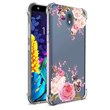 Imagem de Bereajoy Capa para LG K30 2019 / LG Escape Plus/LG Journey LTE L322DL, capa ultrafina de proteção para celular de plástico macio TPU antiqueda para LG K30 2019 (flor rosa)