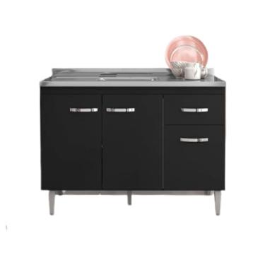 Imagem de Balção para Pia Gabriela 1,20 Preto sem Tampo com 3 Portas