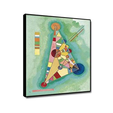 Imagem de Impressão de arte de parede em tela emoldurada preta de Wassily Kandinsky-reprodução de pinturas famosas em tela - 'Cor no triângulo' Pôsteres e impressões - Imagens abstratas de arte de parede para