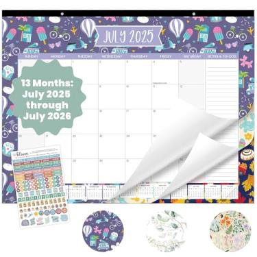 Imagem de bloom daily planners Calendário de mesa 2025-2026 - Calendário de parede grande do ano acadêmico (julho de 2025 a julho de 2026) - 53,3 cm x 40,6 cm agenda mensal com adesivos para casa ou escritório