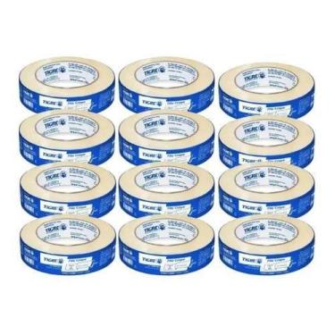 Imagem de Kit 12 fita crepe 25x50 uso geral tigre