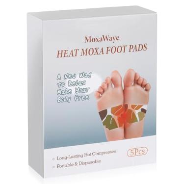 Imagem de MoxaWaye Almofadas De Moxa De Calor Para Os Pés, Adesivo De Autoaquecimento, Ingredientes Naturais De Absinto, Envoltórios De Compressa Quente, 5 Unidades