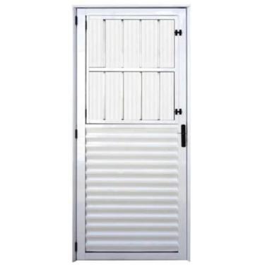 Imagem de Porta Social C/postigo 210x080 Branco Lado Direita L.25 - RV PORTAS E 