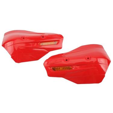 Imagem de Protetores de mão para bicicleta suja, protetor de mão de motocicleta com pisca-pisca laranja substituição para XC-PRO X3 Enduro Race-vermelho