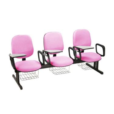 Imagem de Cadeira em longarina para Escolas Linha Uno Rosa