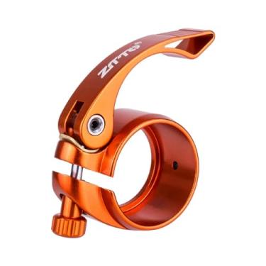 Imagem de Almencla Colar de assento de liga de alumínio de 40,8 mm com fixação de assento, clipe de sela, ajuste rápido e fácil da sela, laranja