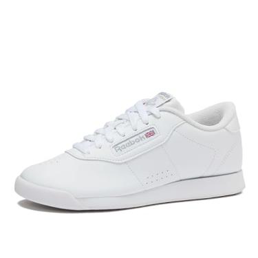 Imagem de Reebok Tênis feminino princesa, confortável para caminhada ou tênis, Branco, 7.5 Wide