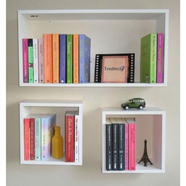 Imagem de Kit 3 Nichos Mdf Branco Tx Sala Quarta Banheiro Decoração