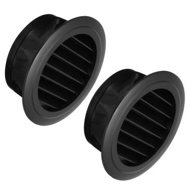 Imagem de PATIKIL Capa de ventilação redonda de 20 cm, pacote com 2 saídas de ventilação de teto ABS para banheiro, cozinha, sala de estar, sistema de ventilação de estufa, preto