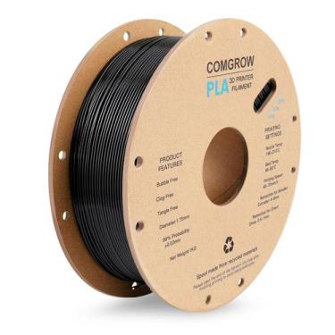 Imagem de Filamento de impressora 3D Comgrow PLA 1,75 mm 1 kg bobina preta