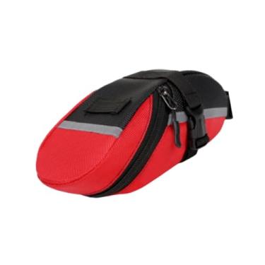 Imagem de Colaxi Saco de assento de bicicleta de bicicleta portátil sob o banco de cunha de assento com bolsa de armazenamento com zíper Pacote de bicicleta de, Vermelho