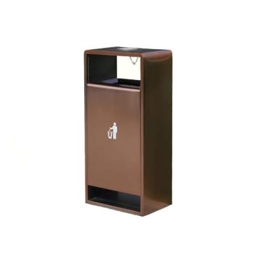 Imagem de Lixeira para Área Externa Lixeira interna/externa 55li, lata de lixo quadrada de metal com lançamento lateral, lata de lixo comercial doméstica moderna com cinzeiro Lixeira para Área Externa