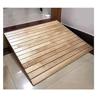 Imagem de Rampa móvel, rampa de limiar, rampa para cadeira de rodas, rampa de madeira maciça, rampa de limite, rampa de scooter portátil, rampa de freio de superfície antiderrapante (uma cor 33,8 x 30 x 13 cm