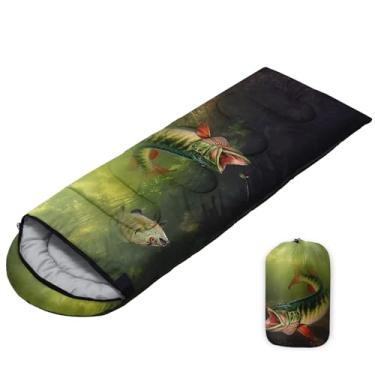 Imagem de Sacos de dormir para adultos, jovens, crianças, saco de dormir de acampamento com impressão 3D para meninas e meninos, leve, impermeável, saco de dormir para clima frio/quente para 3 estações