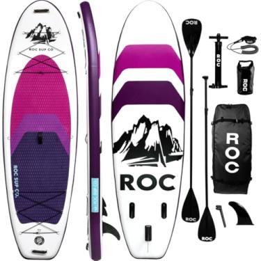 Imagem de Roc Pranchas De Stand Up Paddle Infláveis De 10 Pés E 6 Pol. Com Acessórios De Prancha De Paddle Sup Premium, Design Amplo E Estável, Deck Confortável Antiderrapante Para Jovens E Adultos (Violeta)
