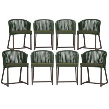 Imagem de Mesa com 4 Cadeiras de Jantar Roma 100cm e Noronha em Aluminío